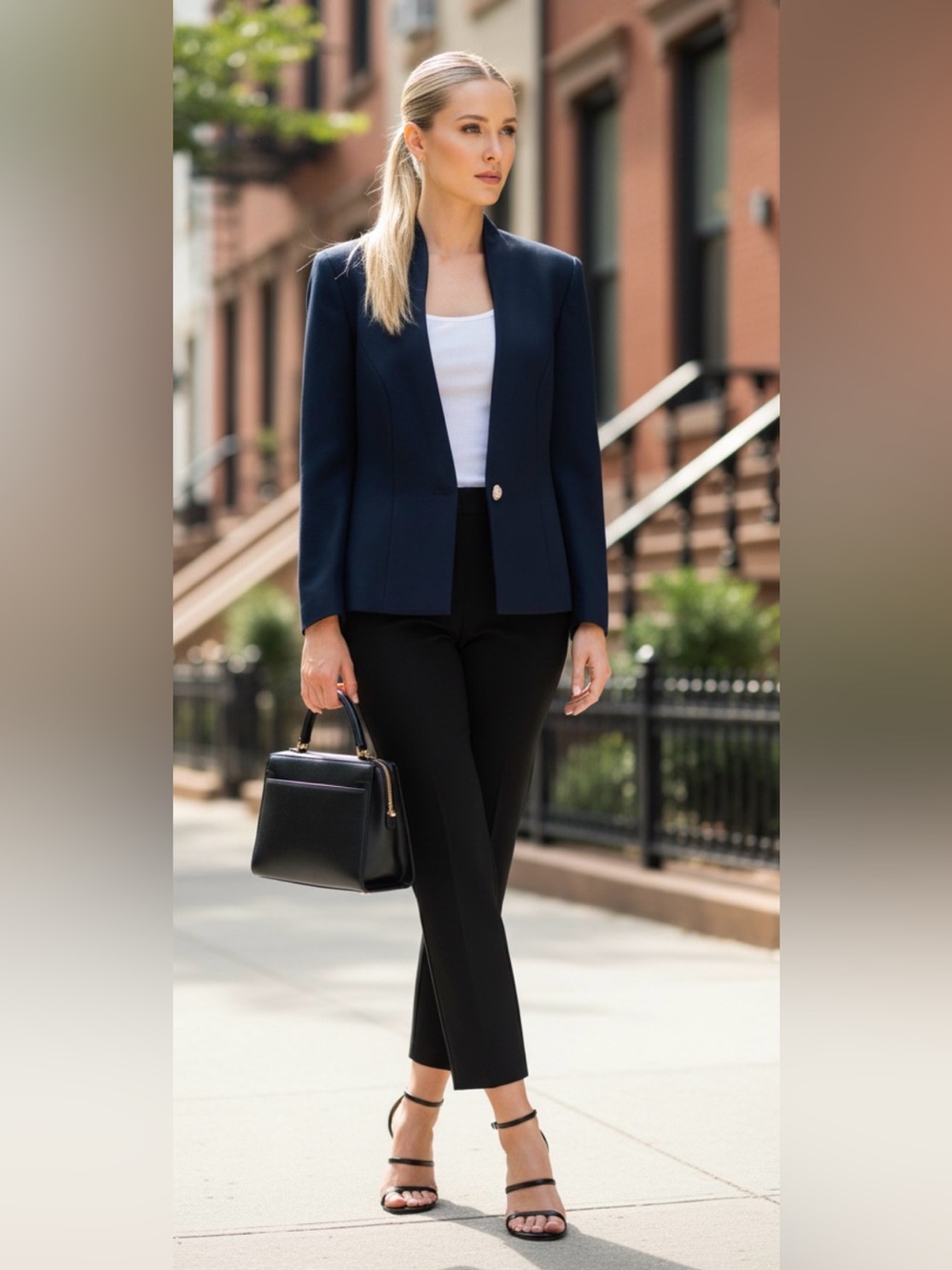 ALFRED SUNG  Navy  Blazer Jacket with Gold Buttons